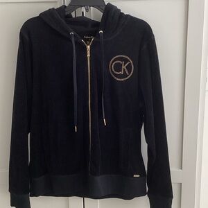 Calvin Klein Black Zip-Up with Gold Logo